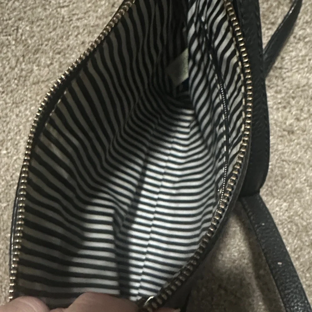 kate spade Black Pebbled Leather Crossbody with Gold Hardware